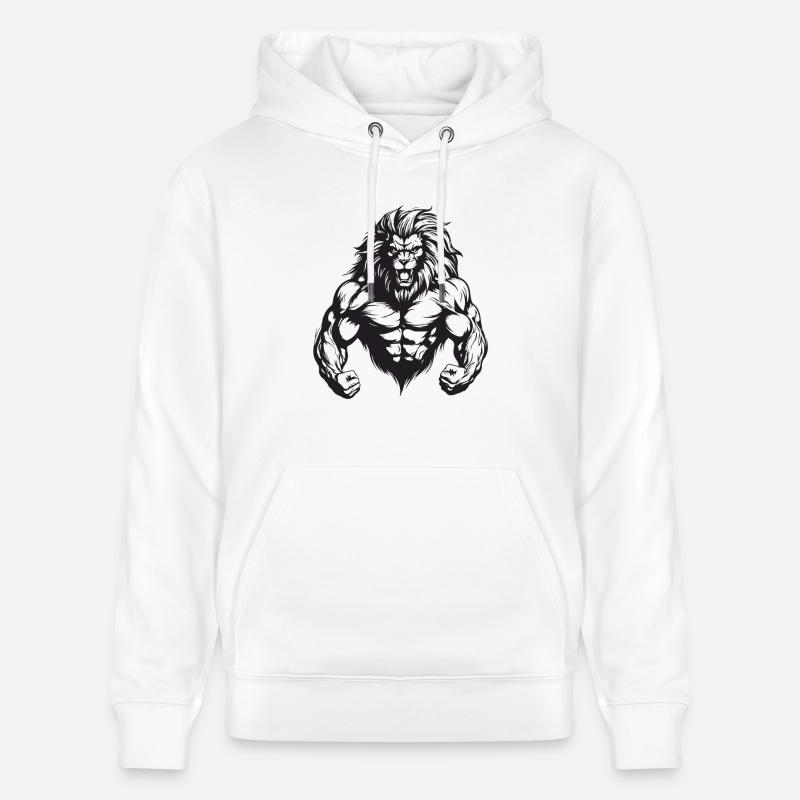 Lion Muscles Gym Musculation - Sweat à capuche bio CRUISER Stanley/Stella Unisexe - blanc
