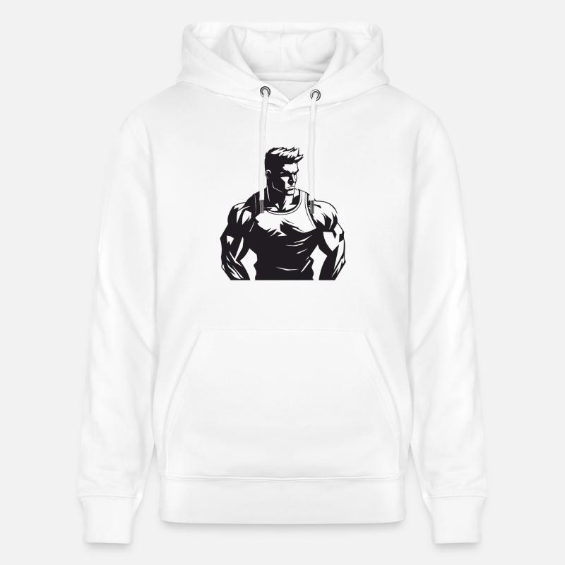 Bodybuilder Muscles Entraînement Gym - Sweat à capuche bio CRUISER Stanley/Stella Unisexe - blanc