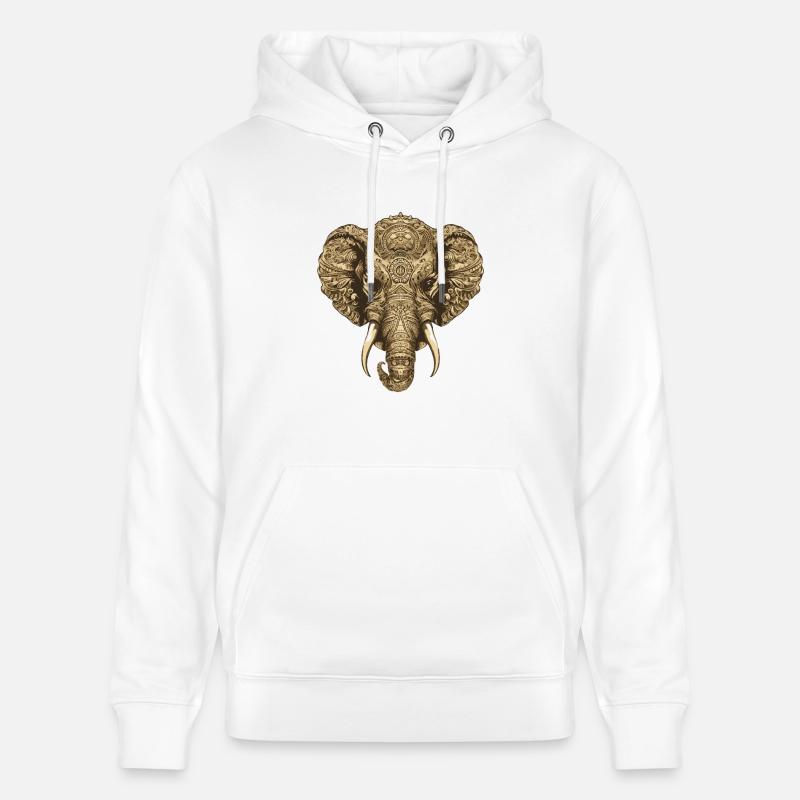 Portrait d’éléphant - Sweat à capuche bio CRUISER Stanley/Stella Unisexe - blanc