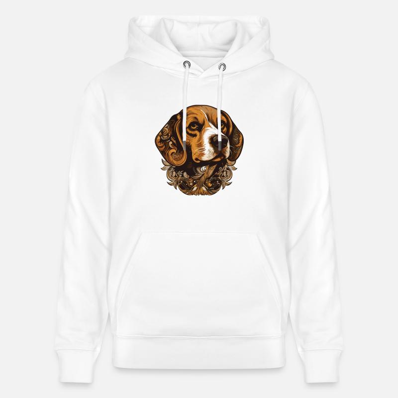 Portrait de chien beagle - Sweat à capuche bio CRUISER Stanley/Stella Unisexe - blanc