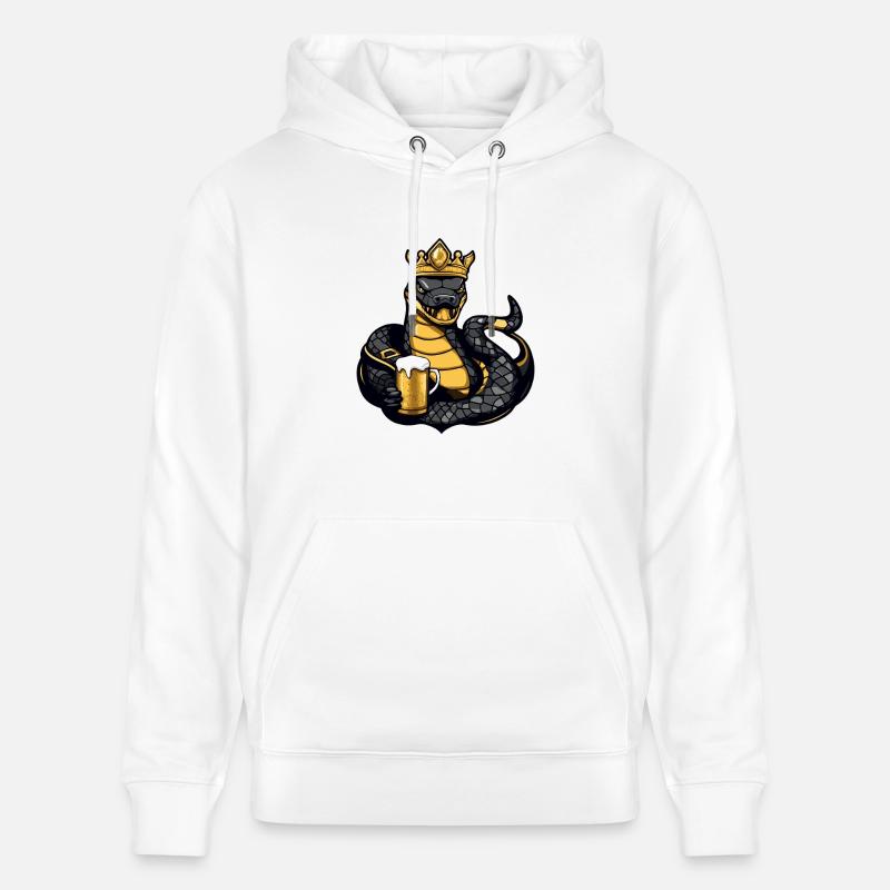 Snake Cobra Bière Drôle - Sweat à capuche bio CRUISER Stanley/Stella Unisexe - blanc