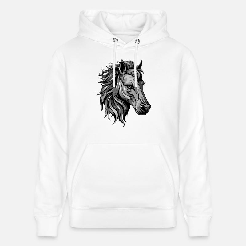 Portrait de cheval - Sweat à capuche bio CRUISER Stanley/Stella Unisexe - blanc