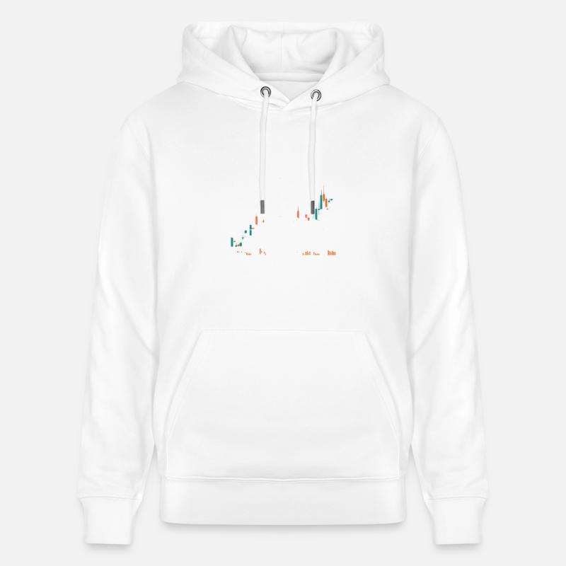 Trader boursier Graphique Trader boursier - Sweat à capuche bio CRUISER Stanley/Stella Unisexe - blanc