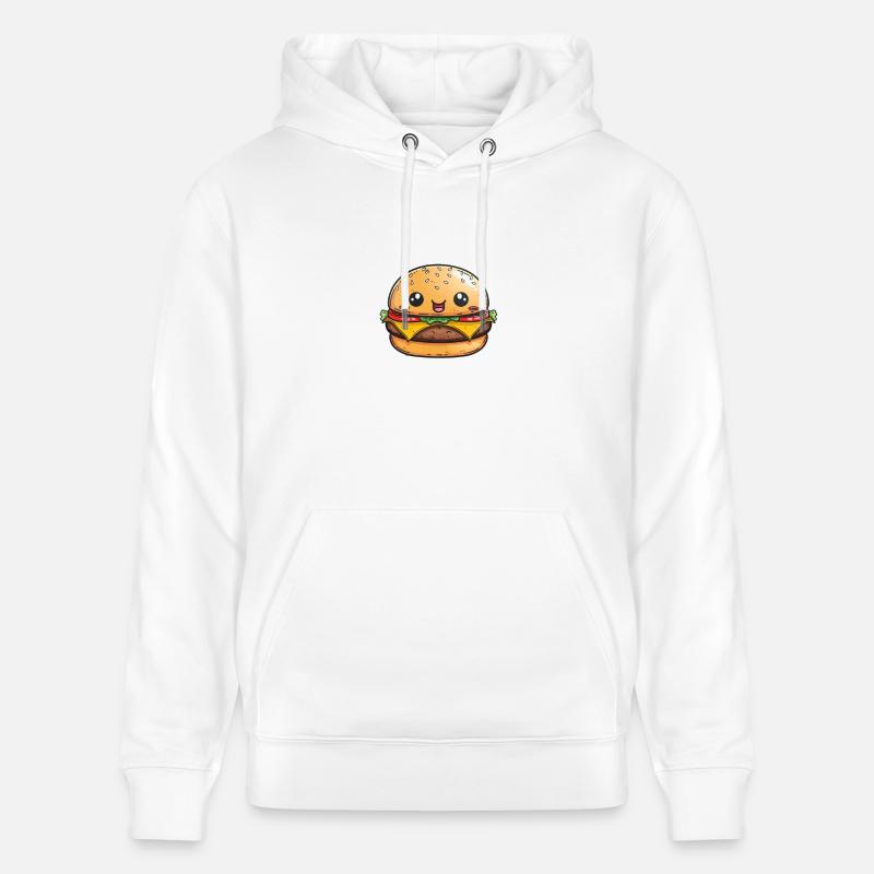 Burger avec un visage - Sweat à capuche bio CRUISER Stanley/Stella Unisexe - blanc