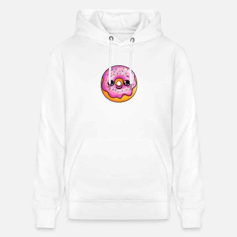 Beignet avec visage - Sweat à capuche bio CRUISER Stanley/Stella Unisexe - blanc