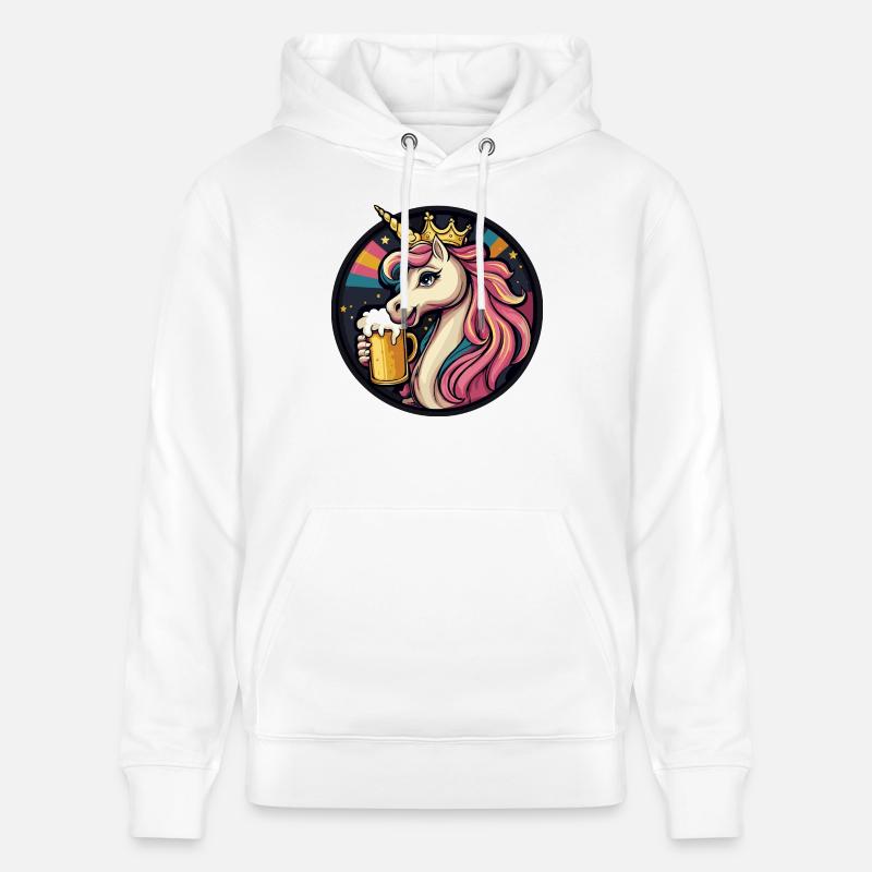 Einhorn Bier Comic - Stanley/Stella Unisex Bio-Hoodie CRUISER  - Weiß