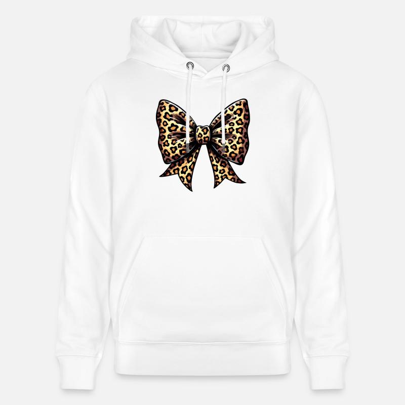 GRAND NOEUD À TENDANCE LÉOPARD - Sweat à capuche bio CRUISER Stanley/Stella Unisexe - blanc