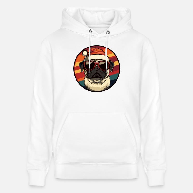 Carlin Chien Noël Cool - Sweat à capuche bio CRUISER Stanley/Stella Unisexe - blanc