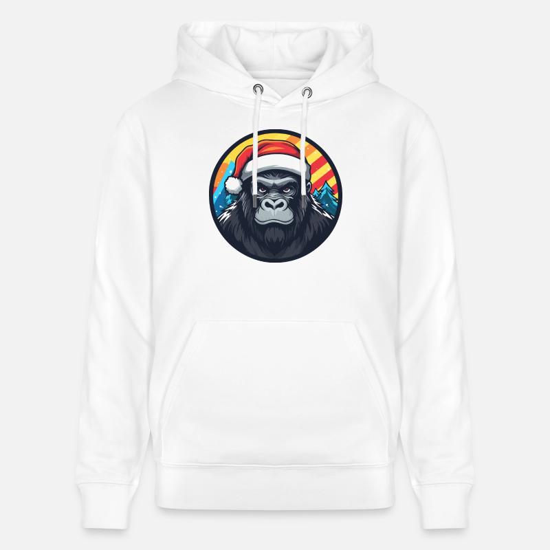 Gorille de Noël - Sweat à capuche bio CRUISER Stanley/Stella Unisexe - blanc