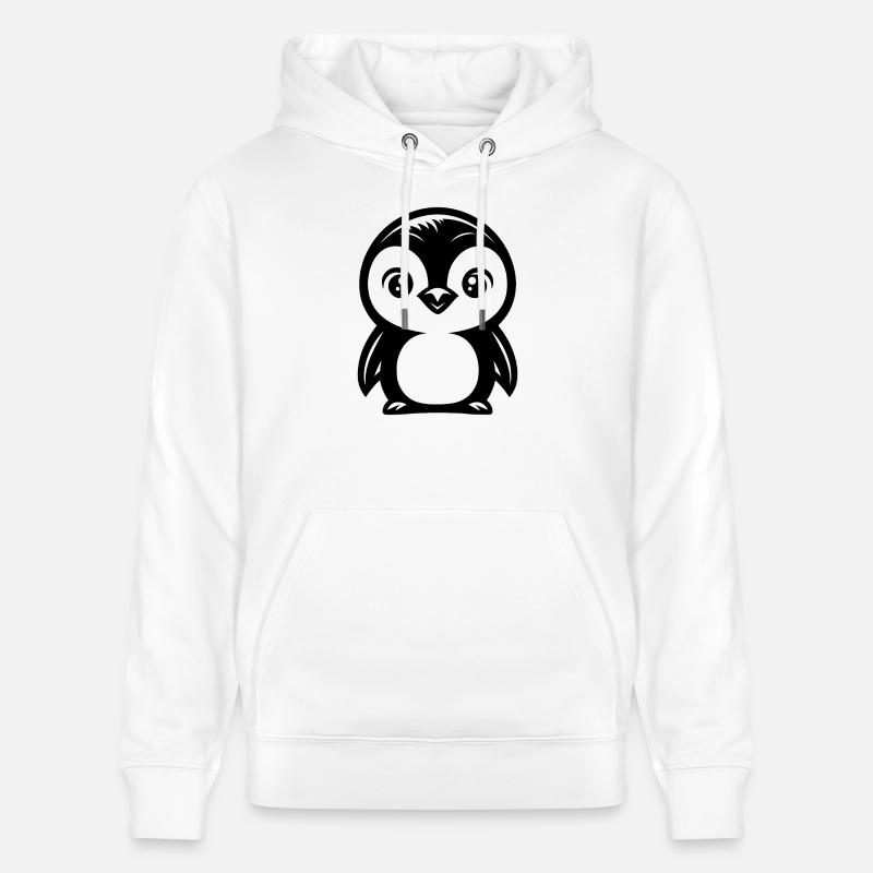 Dessin mignon de pingouin comique - Sweat à capuche bio CRUISER Stanley/Stella Unisexe - blanc
