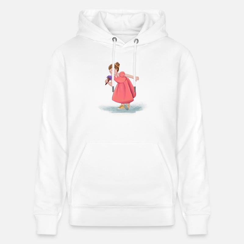Mädchen mit Kleid und Eis - Stanley/Stella Unisex Bio-Hoodie CRUISER  - Weiß