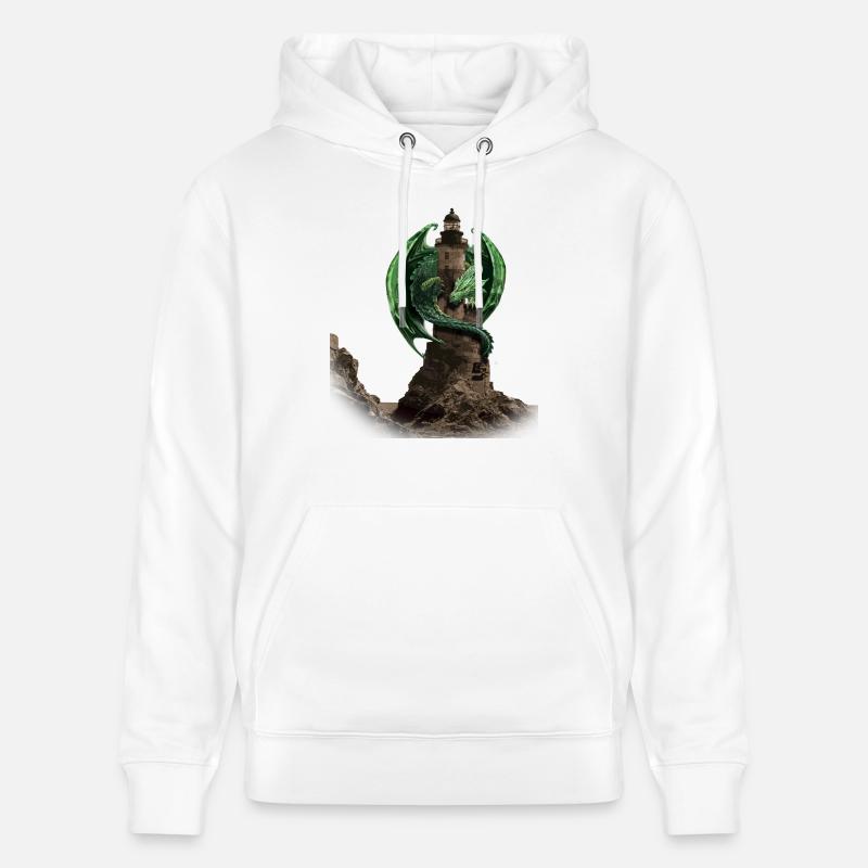 dragon lighthouse by customstyle - Sweat à capuche bio CRUISER Stanley/Stella Unisexe - blanc