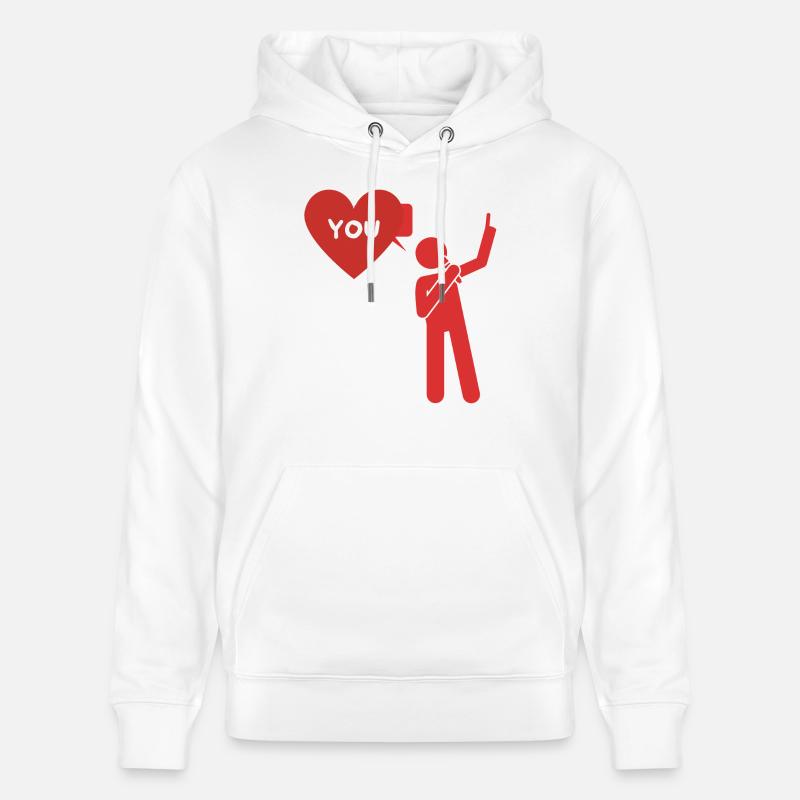 Déclaration d'amour "I love you" - Sweat à capuche bio CRUISER Stanley/Stella Unisexe - blanc