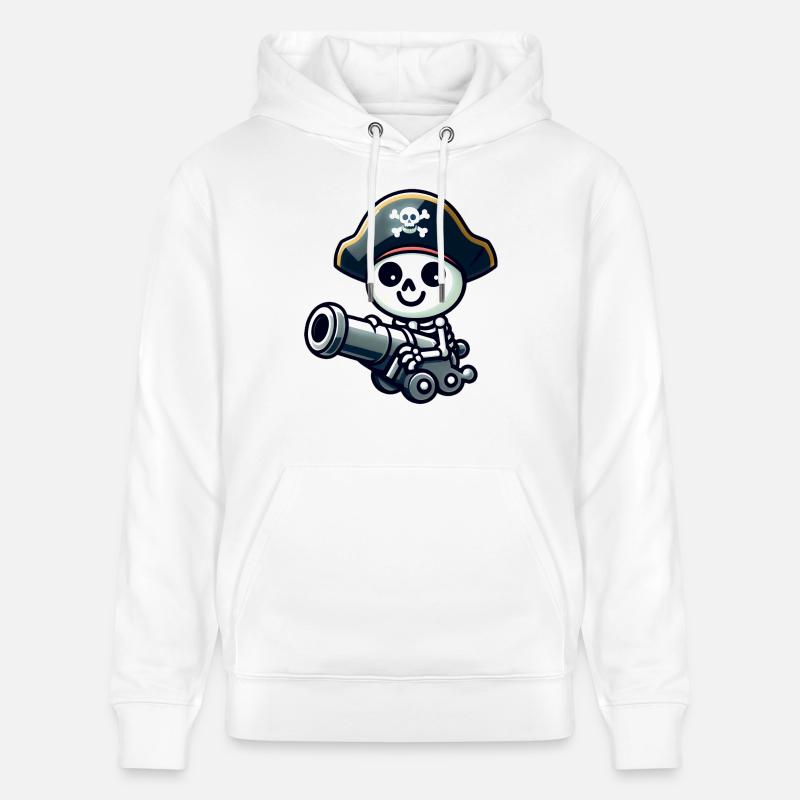 Crâne Pirate - Trésor Squelette - Sweat à capuche bio CRUISER Stanley/Stella Unisexe - blanc