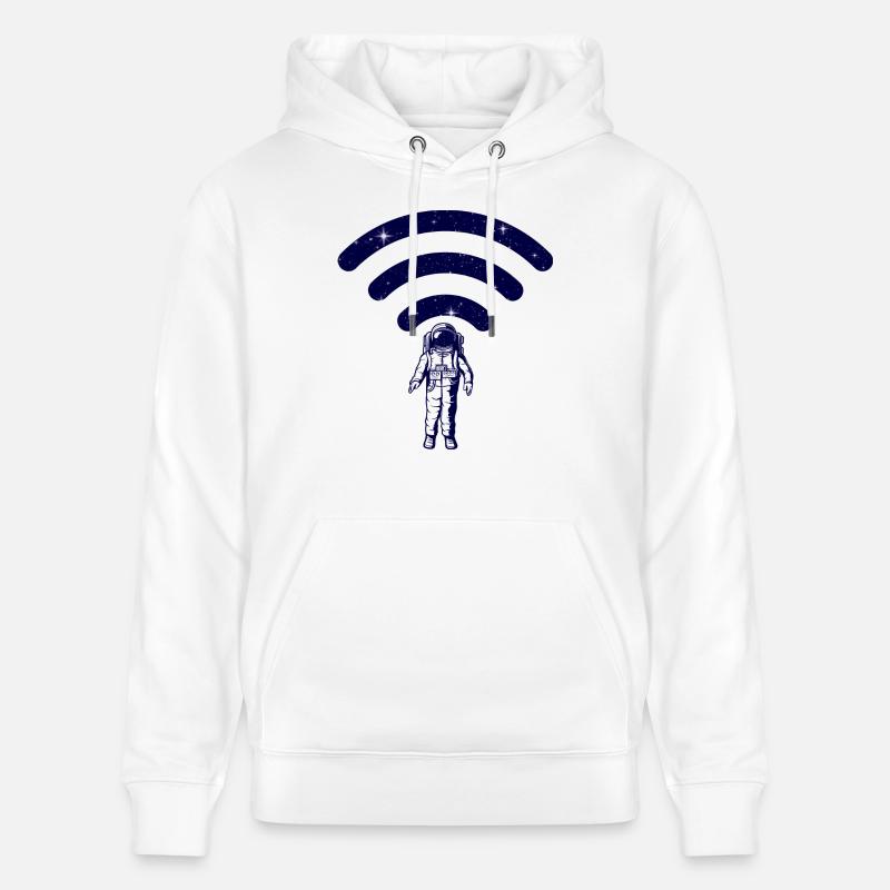 Espace wifi astronaute - Sweat à capuche bio CRUISER Stanley/Stella Unisexe - blanc