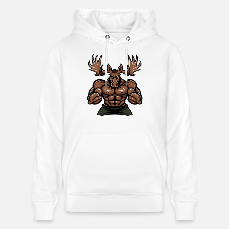 Bande dessinée Moose - Sweat à capuche bio CRUISER Stanley/Stella Unisexe - blanc