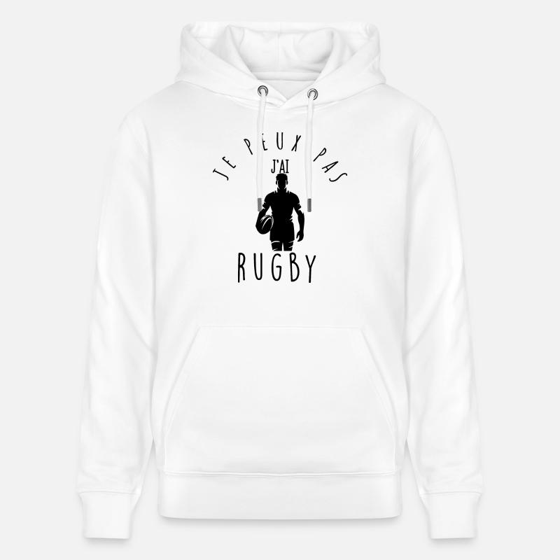 Je peux pas, j'ai rugby. - Sweat à capuche bio CRUISER Stanley/Stella Unisexe - blanc
