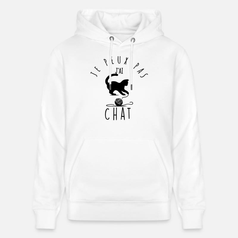Je peux pas, j'ai chat. - Sweat à capuche bio CRUISER Stanley/Stella Unisexe - blanc