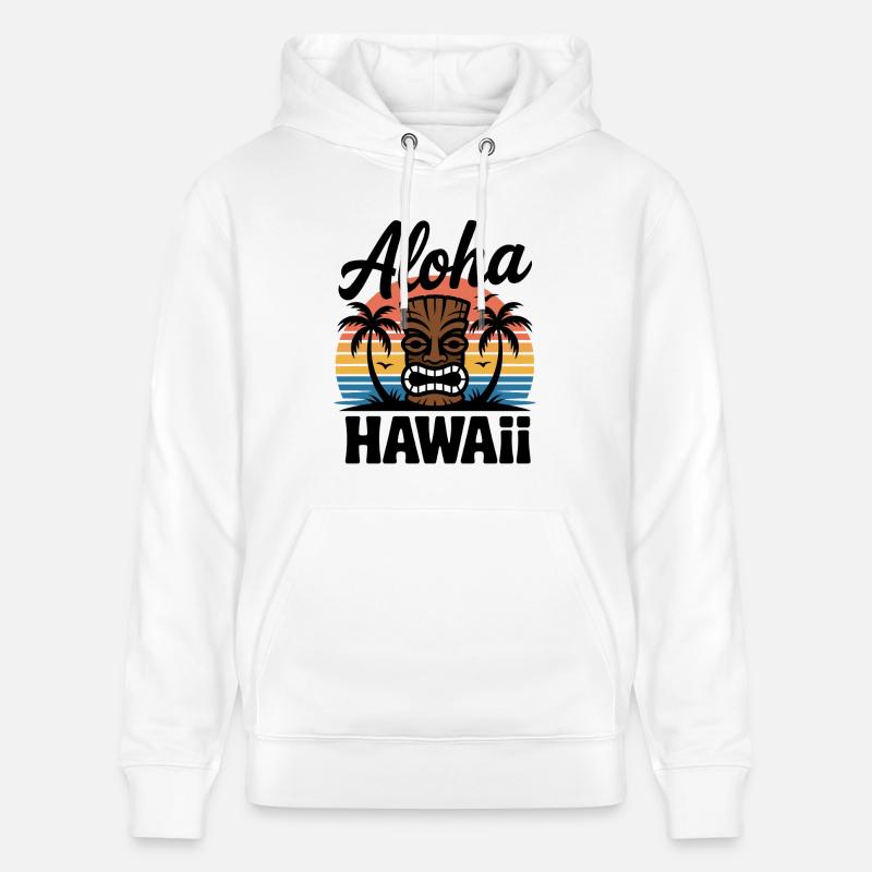 Plage d’Aloha - Sweat à capuche bio CRUISER Stanley/Stella Unisexe - blanc