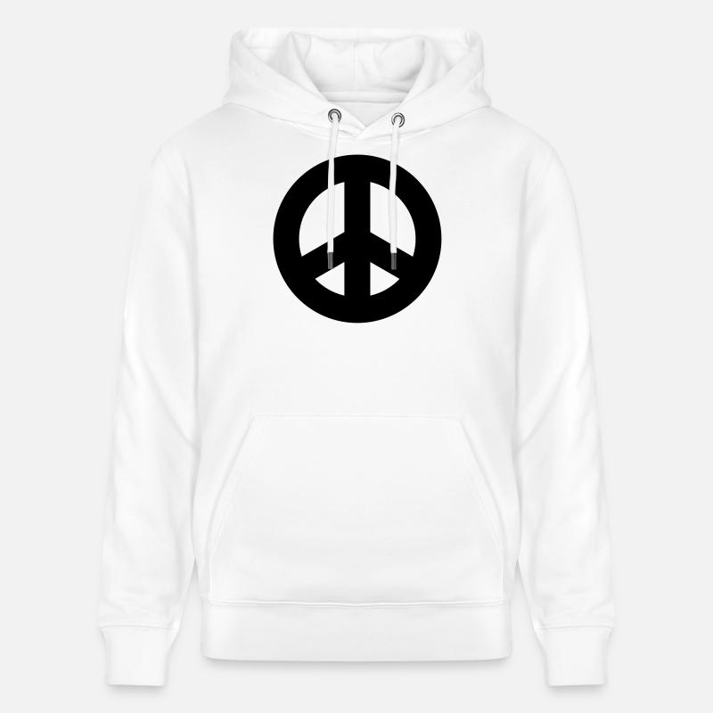 Signe de paix - Sweat à capuche bio CRUISER Stanley/Stella Unisexe - blanc