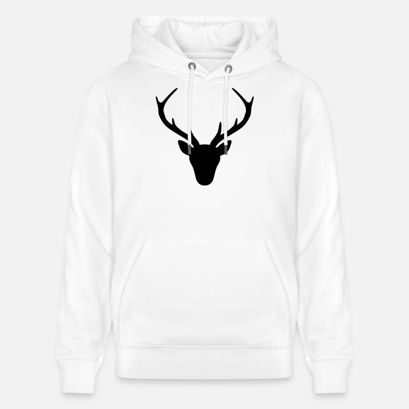 Cerf bois silhouette chasseur cadeau chasseur - Sweat à capuche bio CRUISER Stanley/Stella Unisexe - blanc