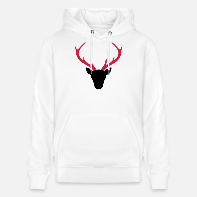 Hirsch Geweih Jäger Geschenk - Stanley/Stella Unisex Bio-Hoodie CRUISER  - Weiß
