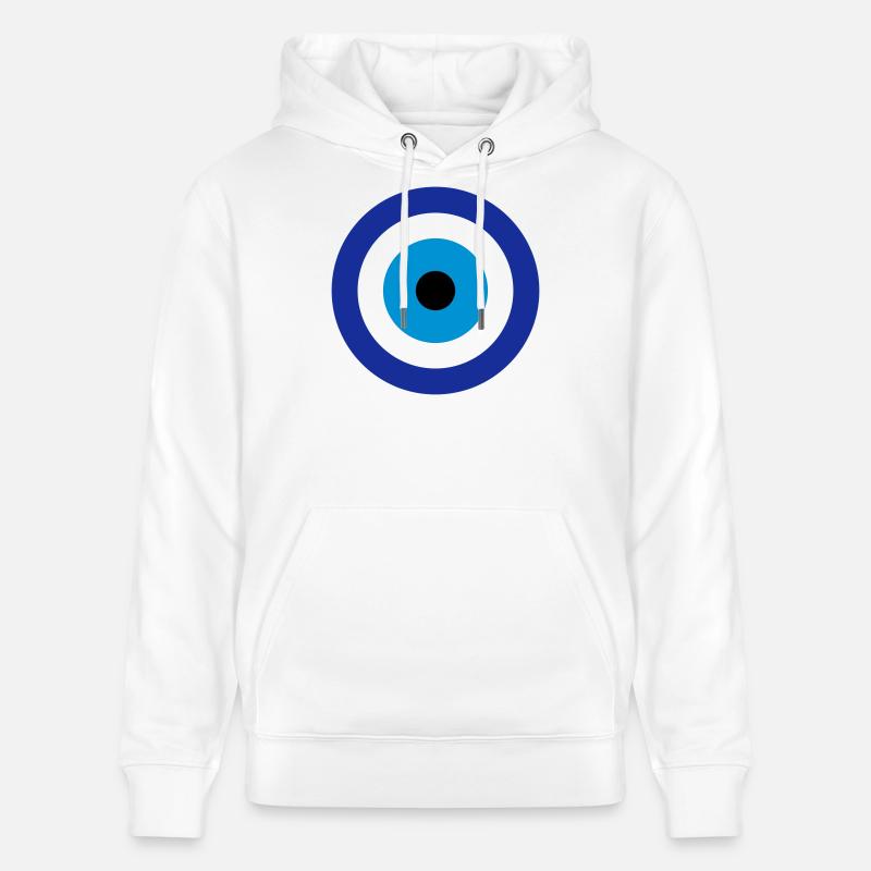 Blue Evil Eye - Sweat à capuche bio CRUISER Stanley/Stella Unisexe - blanc