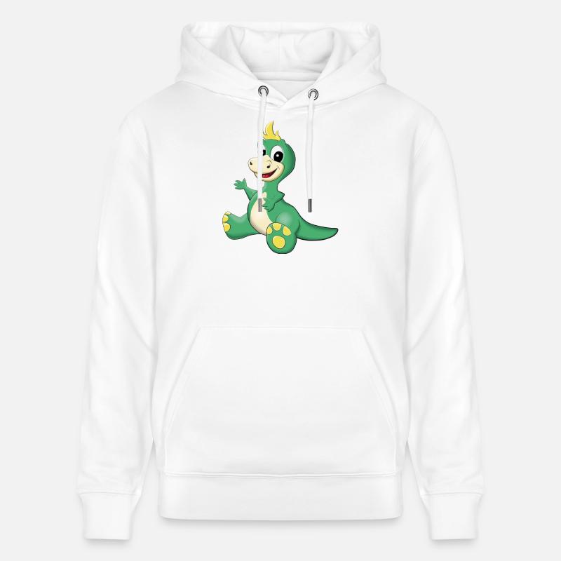 sitzender süßer Dino - Stanley/Stella Unisex Bio-Hoodie CRUISER  - Weiß