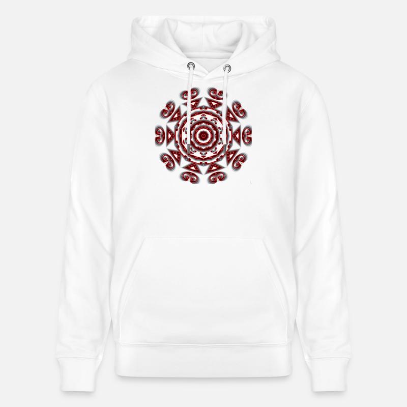 Mandala néon cramoisi - Sweat à capuche bio CRUISER Stanley/Stella Unisexe - blanc