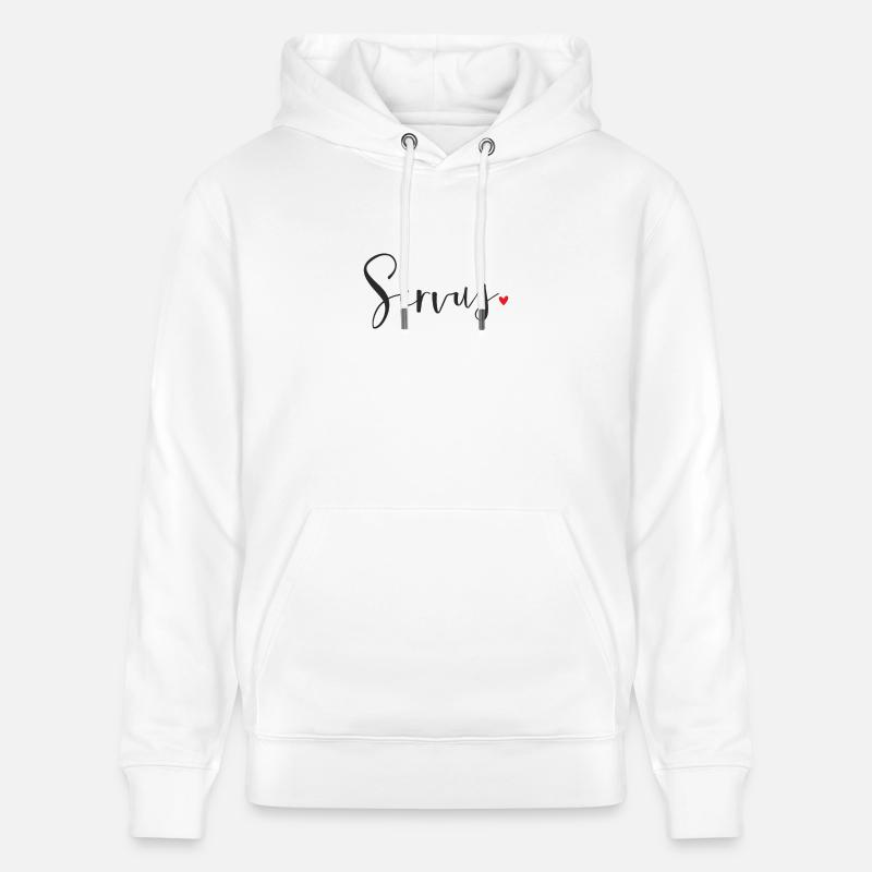 Servus Herz Dekoration Geschenk Gruß - Stanley/Stella Unisex Bio-Hoodie CRUISER  - Weiß