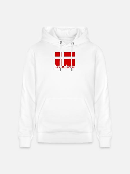 København Danmark Dannebrog gave ide børn - Stanley/Stella CRUISER økologisk unisex-hoodie - hvid