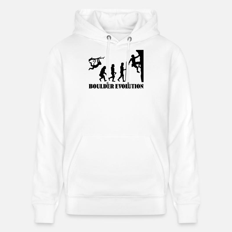Boulder Evolution Klettern Bergsteigen Boulderer - Stanley/Stella Unisex Bio-Hoodie CRUISER  - Weiß