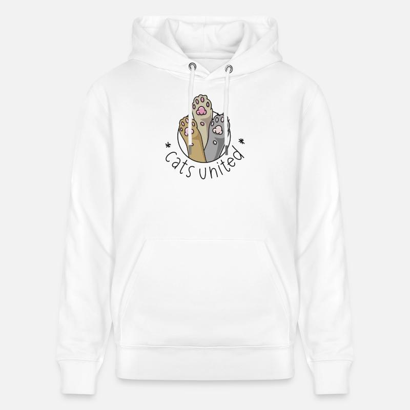 cats united - Pattes - Sweat à capuche bio CRUISER Stanley/Stella Unisexe - blanc