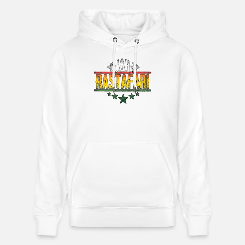 Conception d’affirmation rastafari de Jah - Sweat à capuche bio CRUISER Stanley/Stella Unisexe - blanc