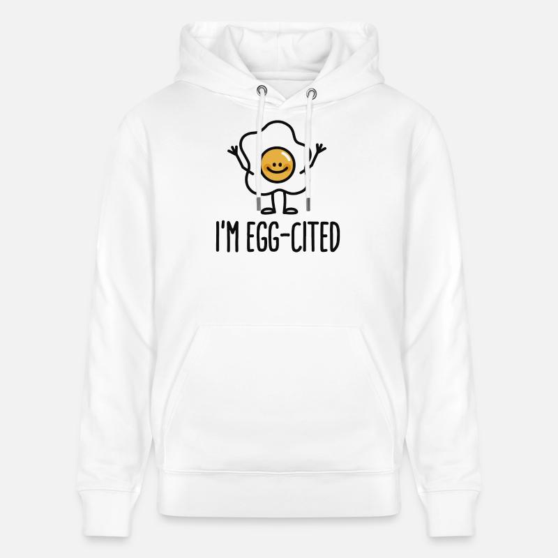 I'm EGG-cited - Sweat à capuche bio CRUISER Stanley/Stella Unisexe - blanc