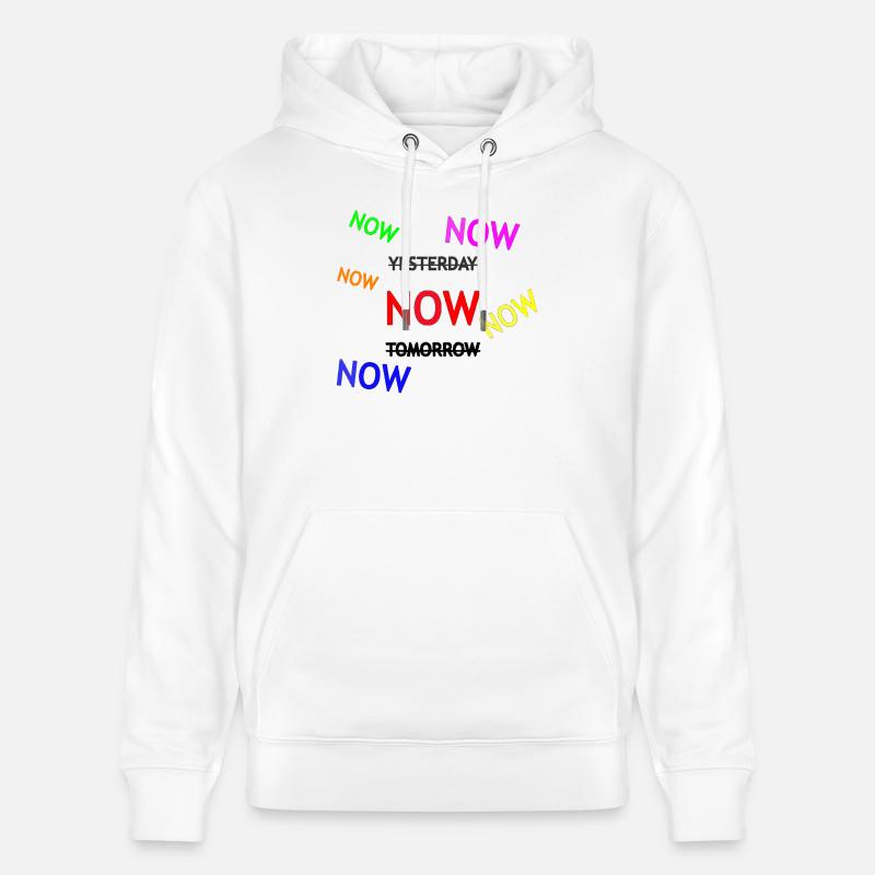 Illustration de texte de rappel dynamique - Sweat à capuche bio CRUISER Stanley/Stella Unisexe - blanc
