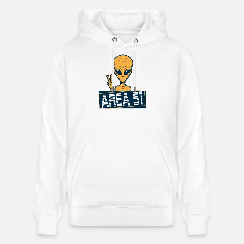 Extraterrestre Paix Area51 T-shirt - Sweat à capuche bio CRUISER Stanley/Stella Unisexe - blanc