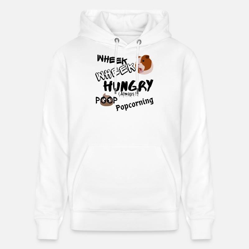 Cadeau Cochon d'inde heureux - Sweat à capuche bio CRUISER Stanley/Stella Unisexe - blanc