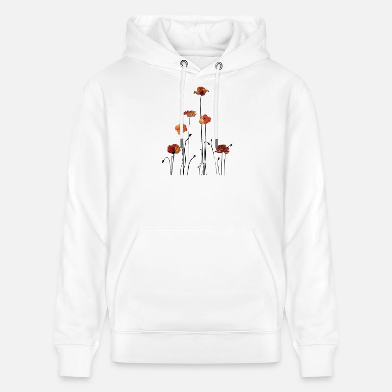 Coquelicots Silhouette Design - Sweat à capuche bio CRUISER Stanley/Stella Unisexe - blanc