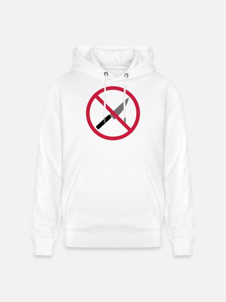 Forbidden sign knife - Stanley/Stella CRUISER Unisex Organic Hoodie - white