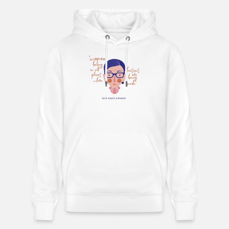 Ruth Bader Ginsburg - Sweat à capuche bio CRUISER Stanley/Stella Unisexe - blanc