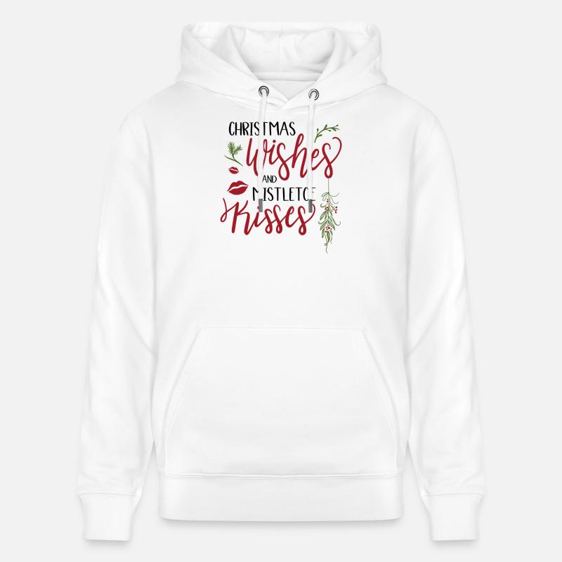Vœux de Noël Gui Bisous - Sweat à capuche bio CRUISER Stanley/Stella Unisexe - blanc