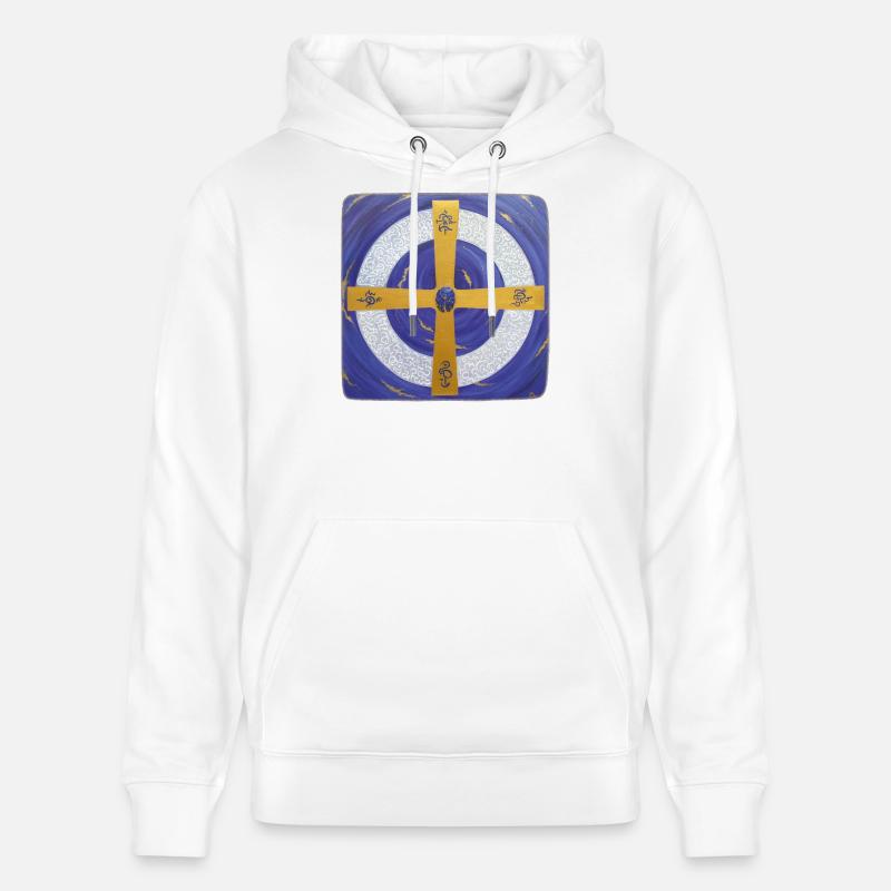 Archange Michael Crystal Star Gate - Sweat à capuche bio CRUISER Stanley/Stella Unisexe - blanc