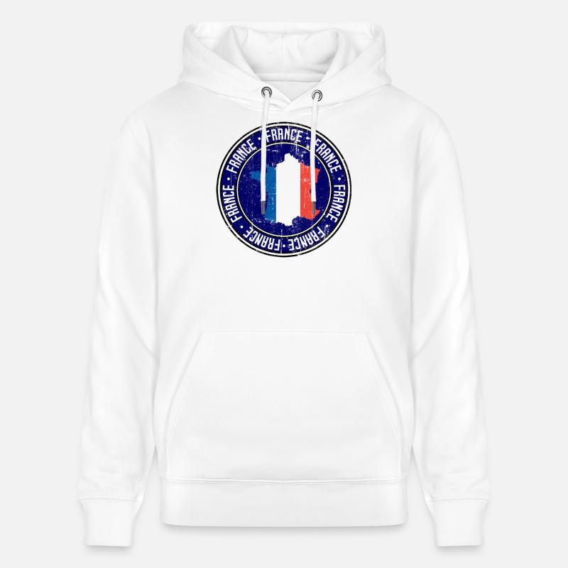 Emblème du drapeau français - Sweat à capuche bio CRUISER Stanley/Stella Unisexe - blanc