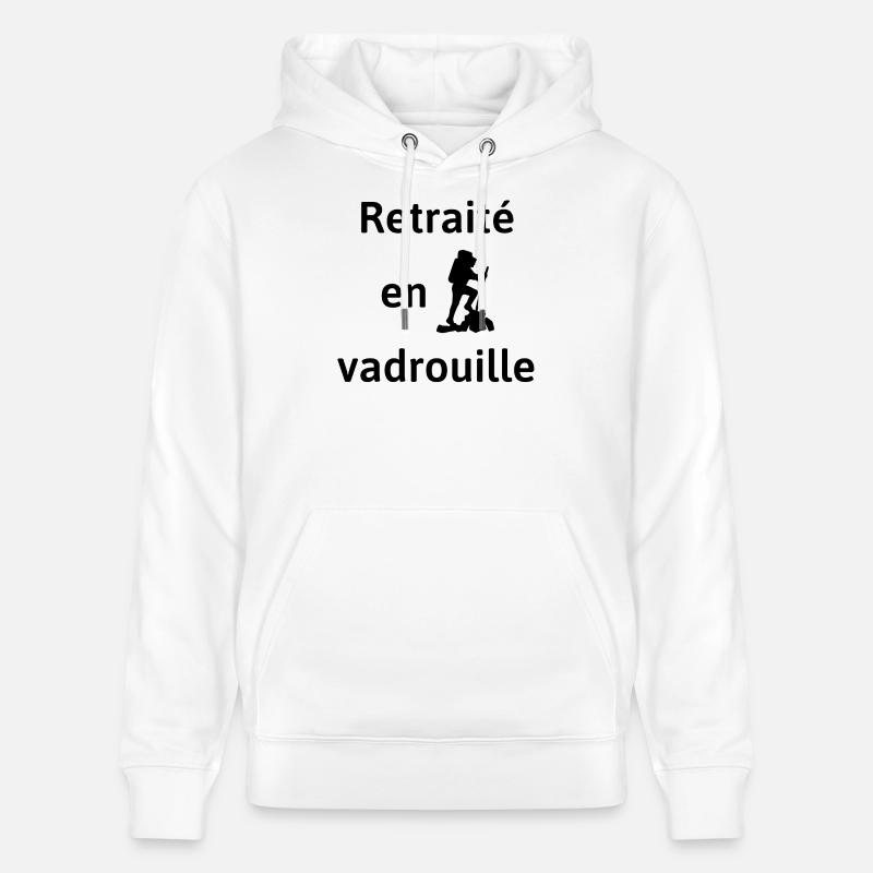 retraité en vadrouille randonnée randonneur - Sweat à capuche bio CRUISER Stanley/Stella Unisexe - blanc