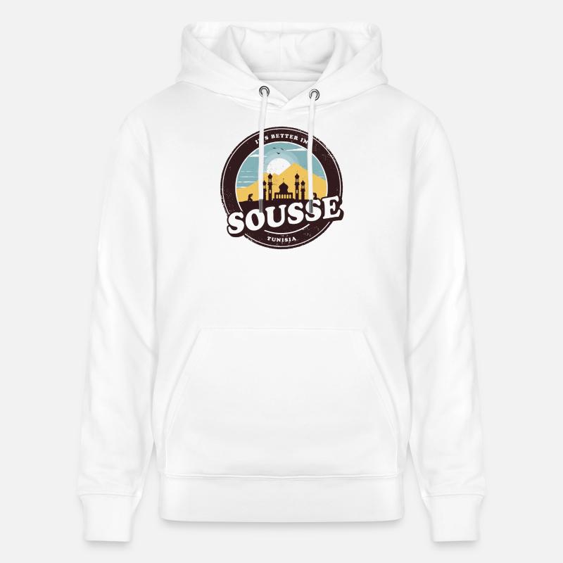 Sousse Tunisie Conception de mosquée - Sweat à capuche bio CRUISER Stanley/Stella Unisexe - blanc