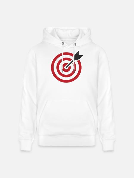 Bullseye Arrow Target - Stanley/Stella CRUISER Unisex Organic Hoodie - white