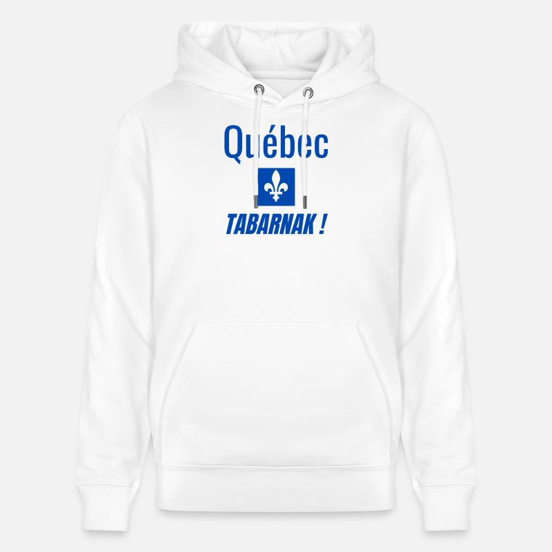 Québec Tabarnak ! - Sweat à capuche bio CRUISER Stanley/Stella Unisexe - blanc