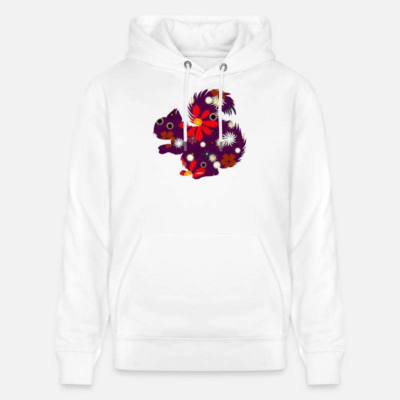 Herbstoutfit freizeit, eichhörnchchen design - Stanley/Stella Unisex Bio-Hoodie CRUISER  - Weiß
