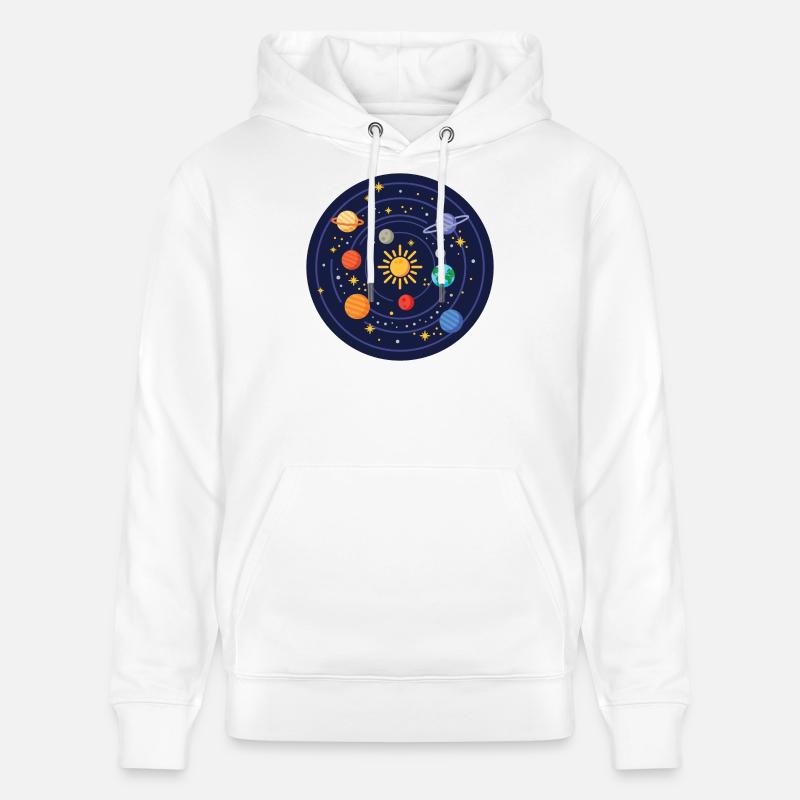 Système solaire - Sweat à capuche bio CRUISER Stanley/Stella Unisexe - blanc
